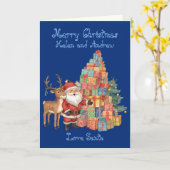Weihnachtskarte mit personalisiertem Weihnachtsman Karte (Gelbe Blume)