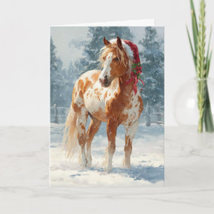  Weihnachtskarte mit Pferd  Feiertagskarte