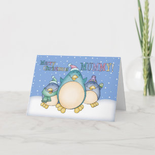 Weihnachtskarte mit Pinguinen Feiertagskarte