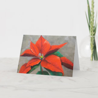 Weihnachtskarte mit Poinsettie gefaltet Feiertagskarte