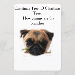 Weihnachtskarte mit Pug Einladung
