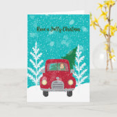 Weihnachtskarte mit Red Truck & Christmas Tree Karte (Gelbe Blume)