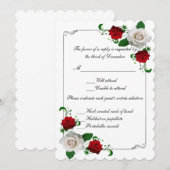 Weihnachtskarte mit Red & White Roses Einladung (Vorne/Hinten)