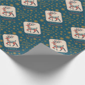 Weihnachtskarte mit Reindeer Illustration Design Geschenkpapier (Ecke)