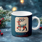 Weihnachtskarte mit Reindeer Illustration Design Kaffeetasse
