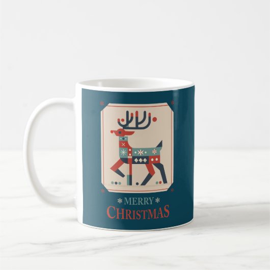 Weihnachtskarte mit Reindeer Illustration Design Kaffeetasse (Links)