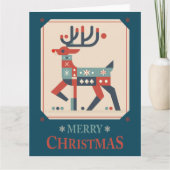 Weihnachtskarte mit Reindeer Illustration Design Karte (Vorderseite)