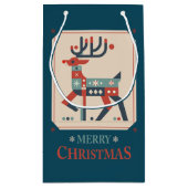 Weihnachtskarte mit Reindeer Illustration Design Kleine Geschenktüte (Rückseite)