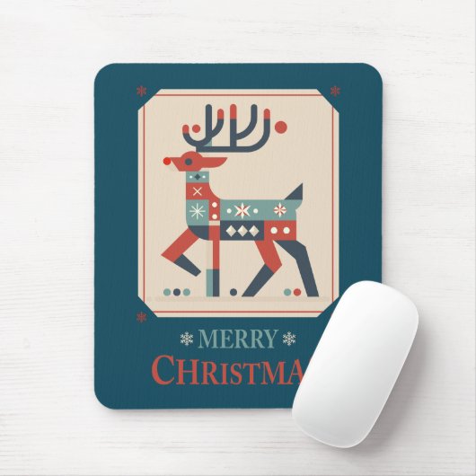 Weihnachtskarte mit Reindeer Illustration Design Mousepad (Mit Mouse)