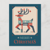 Weihnachtskarte mit Reindeer Illustration Design Postkarte (Vorderseite)