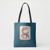 Weihnachtskarte mit Reindeer Illustration Design Tasche (Vorderseite)
