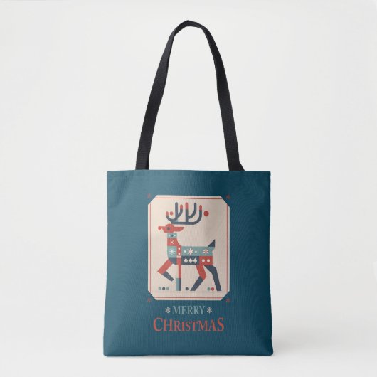 Weihnachtskarte mit Reindeer Illustration Design Tasche (Vorderseite)