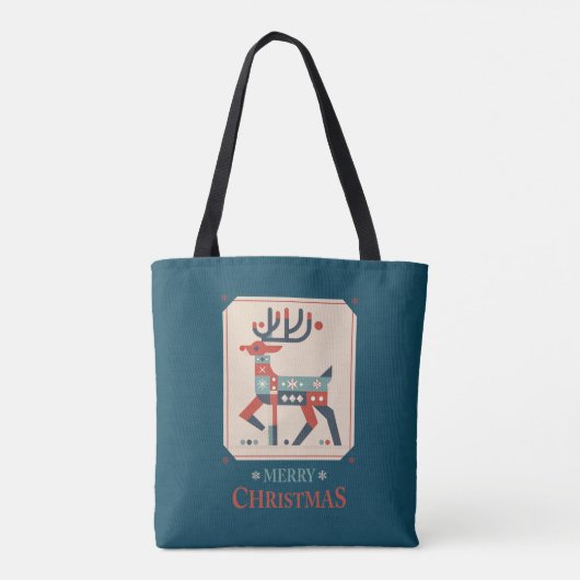 Weihnachtskarte mit Reindeer Illustration Design Tasche (Rückseite)