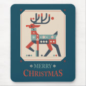 Weihnachtskarte mit Rentier-Illustrationsdesign Mousepad (Vorne)