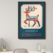 Weihnachtskarte mit Rentier-Illustrationsdesign Poster