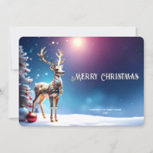 Weihnachtskarte mit Rentier-Juwelen