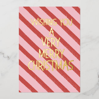 Weihnachtskarte mit rosa und roter Folie Folien Feiertagskarte