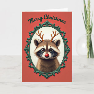 Weihnachtskarte mit rotnasiger Kreatur Karte