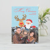 Weihnachtskarte mit Rudolph Feiertagskarte (Stehend Vorderseite)