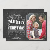 Weihnachtskarte mit rustikalem Chalkboard Feiertagskarte (Vorne/Hinten)