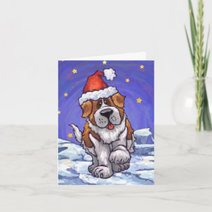 Weihnachtskarte mit Sankt Bernhardshund Feiertagskarte