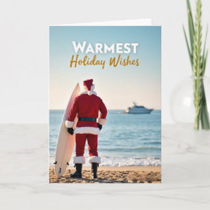 Weihnachtskarte mit Santa als Surfer Karte