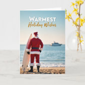 Weihnachtskarte mit Santa als Surfer Karte (Gelbe Blume)
