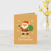 Weihnachtskarte mit Santa Claus Merry Christmas Karte (Gelbe Blume)