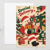 Weihnachtskarte mit Santa Feiertagskarte (Vorne/Hinten)