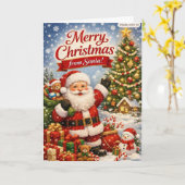 Weihnachtskarte mit Santa Karte (Gelbe Blume)