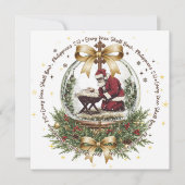Weihnachtskarte mit Santa & Krippe und Bibelvers (Vorderseite)