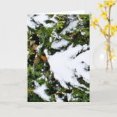 Weihnachtskarte mit Schnee auf Zweigen Karte (Gelbe Blume)