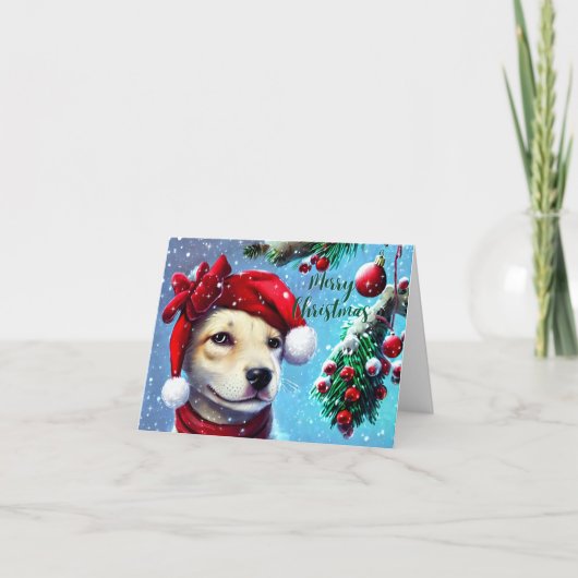 Weihnachtskarte mit Schnee Feiertagskarte (Vorderseite)