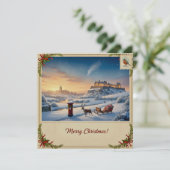 Weihnachtskarte mit Schnee Feiertagskarte (Stehend Vorderseite)