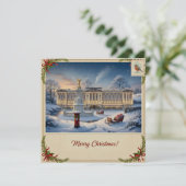 Weihnachtskarte mit Schnee Feiertagskarte (Stehend Vorderseite)