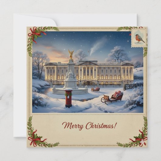 Weihnachtskarte mit Schnee Feiertagskarte (Vorderseite)