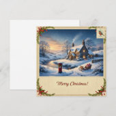 Weihnachtskarte mit Schnee II Feiertagskarte (Vorne/Hinten)