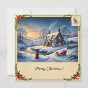 Weihnachtskarte mit Schnee II Feiertagskarte