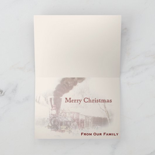 Weihnachtskarte mit Schneeballbahn Feiertagskarte (Innenseite)