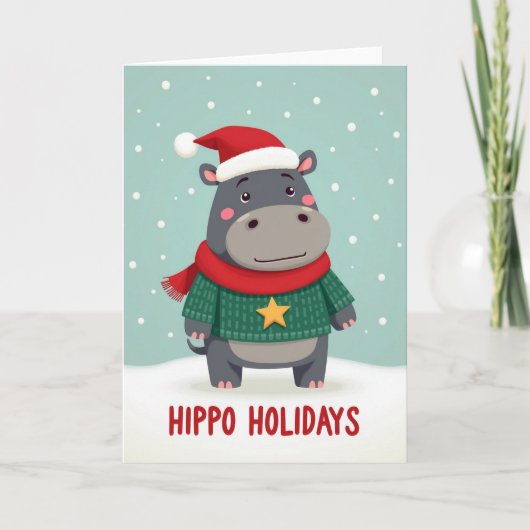 Weihnachtskarte mit schneebedecktem Tier Karte (Vorderseite)