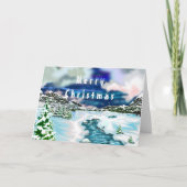 Weihnachtskarte mit schöner Winterlandschaft Karte (Vorderseite)