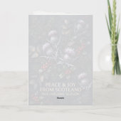 Weihnachtskarte mit schottischer Distel für Friede Karte (Rückseite)