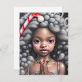 Weihnachtskarte mit schwarzem Mädchen Mitteilungskarte (Vorne/Hinten)