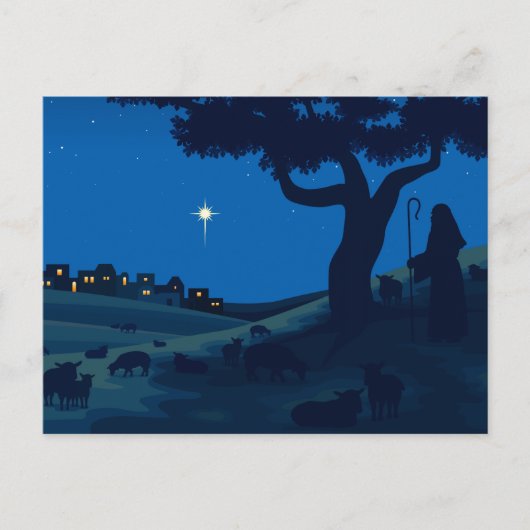 Weihnachtskarte mit Shepherd Feiertagspostkarte (Vorderseite)