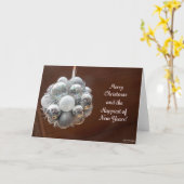 Weihnachtskarte mit silbernen Kugeln Karte (Gelbe Blume)