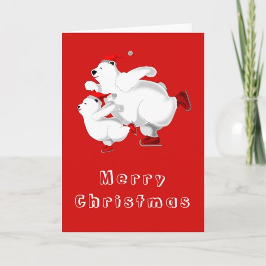 Weihnachtskarte mit Skaten Bears Karte (Vorderseite)