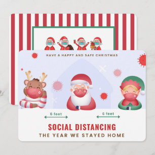 Weihnachtskarte mit sozialer Distanz