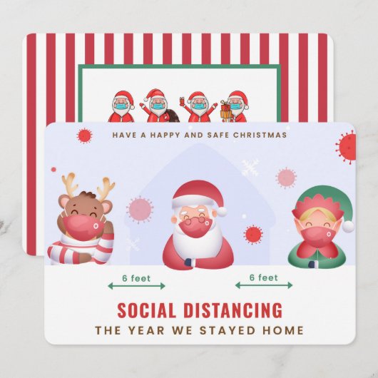 Weihnachtskarte mit sozialer Distanz (Vorne/Hinten)