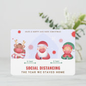 Weihnachtskarte mit sozialer Distanz (Stehend Vorderseite)