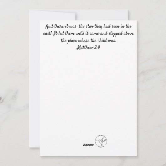 Weihnachtskarte mit Star Feiertagskarte (Rückseite)